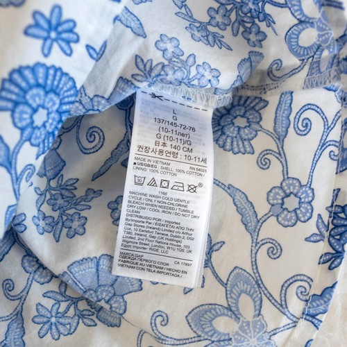 NWT Gap Kids Top Sz L 10 Red White Blue 100% Cotton Tiered Sleeveless Floral - Picture 5 of 5