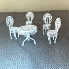 Dollhouse White Metal Wicker Type Half Scale Patio Set — photo 2