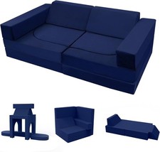 MeMoreCool 10-Pieces Kids Play Sofa, Modular Toddler Chair for Playroom, Fold