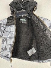 Sequoia Jacket Kids 18M Grey Camo Hooded Sherpa Lined Puffer Winter Coat New