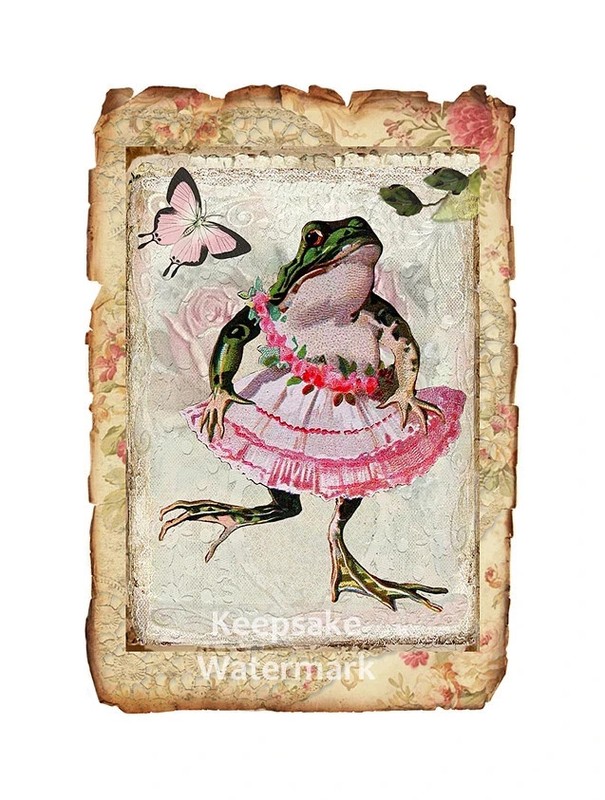 Ballerina Frog Tutu Keepsake Exclusive Cotton Fabric Quilt Block Quilting F3