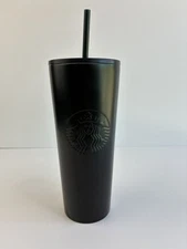 Starbucks Green/Black Gradient Emerald Matte Metal Cup Tumbler Limited 24 oz NEW