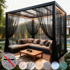 Outdoor Sheer Curtain Mosquito Net Gazebo Patio Curtains Garden Pergola Drapes