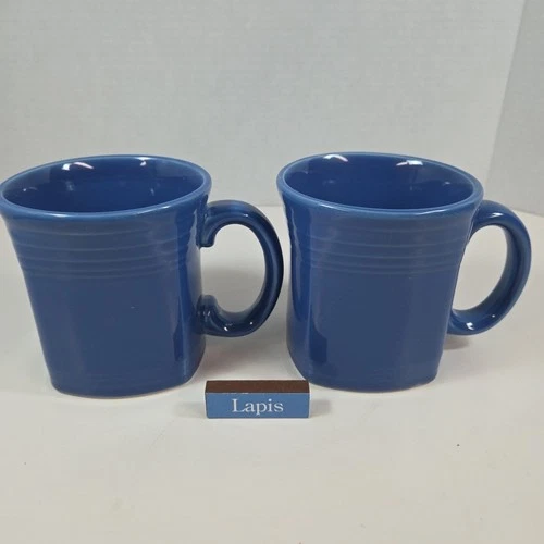 2 Fiestaware - Lapis Blue - Square Bottom Mugs -  12 oz - Coffee Cup Fiesta HLC