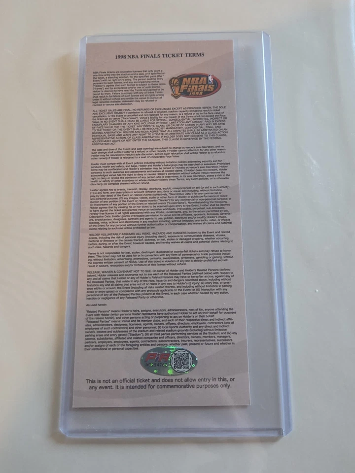 Boleto conmemorativo firmado por Dennis Rodman 1990 Finales NBA Juego 6 (PIA) Foto 2 de 3