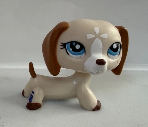 Rare Authentic Littlest Pet Shop LPS Tan Dachshund Puppy Dog #1491 2006 C-031 G
