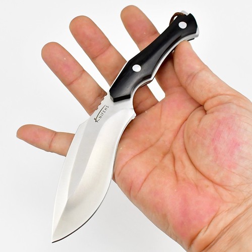 portable pocket knife, survival knife, sharp blade EDC D2 blade, wooden handle, - Picture 2 of 8