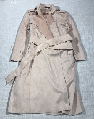 Few Moda New York Faux Suede Trench Coat Small NWoT