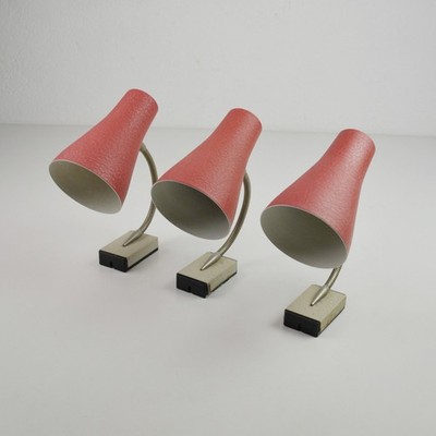 3 x BIKO Wandleuchte - Lampen - Vintage - Midcentury - Schrumpflack - rot - Flex