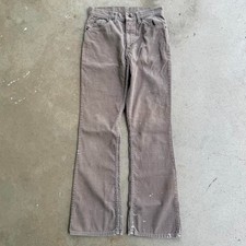 VINTAGE 1980s BROWN CORDUROY LEVI  S FLARED PANTS 28X32