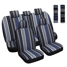 Baja Saddle Blanket Car Seat Covers Full Set with Seat Belt Pads, Universal Fit