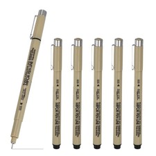 Fineliner Pens, 6 Pcs 005 0.2mm Fineliner Marker Black Waterproof Ink Pens