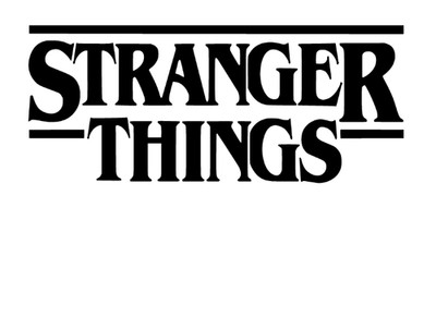 Stranger Things Aufkleber 17cm x 7cm weiß glanz kostenloser Versand