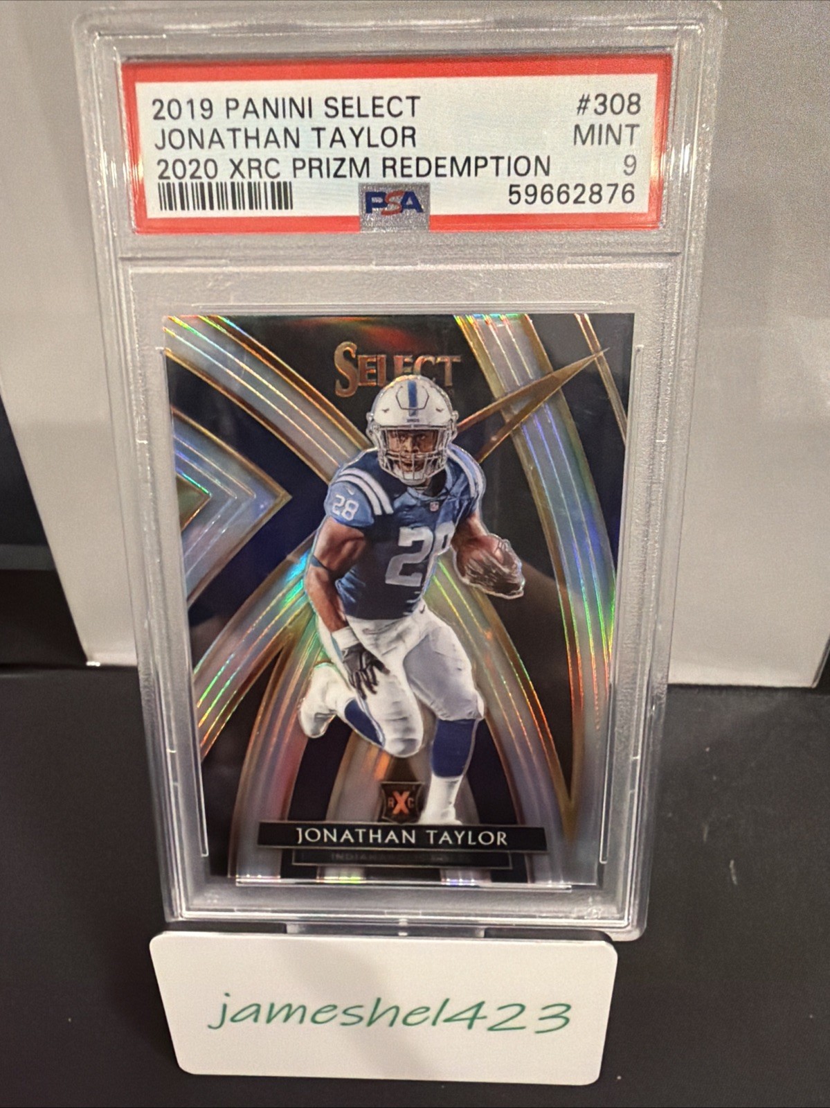 2019 Panini Select - 2020 Xrc Prizm Redemption Jonathan Taylor #308 (RC)
