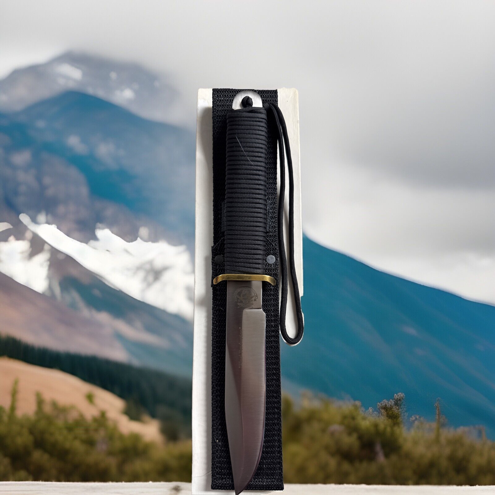 EK USA Commando cord wrapped Korea WWII Vietnam Fixed Blade stealth Sheath Knife