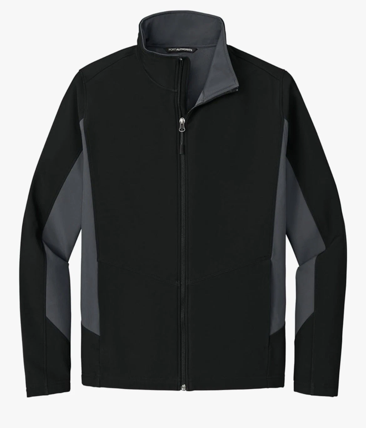 Port Authority Core Black Gray Colorblock Waterproof Mock Neck Jacket Sz M