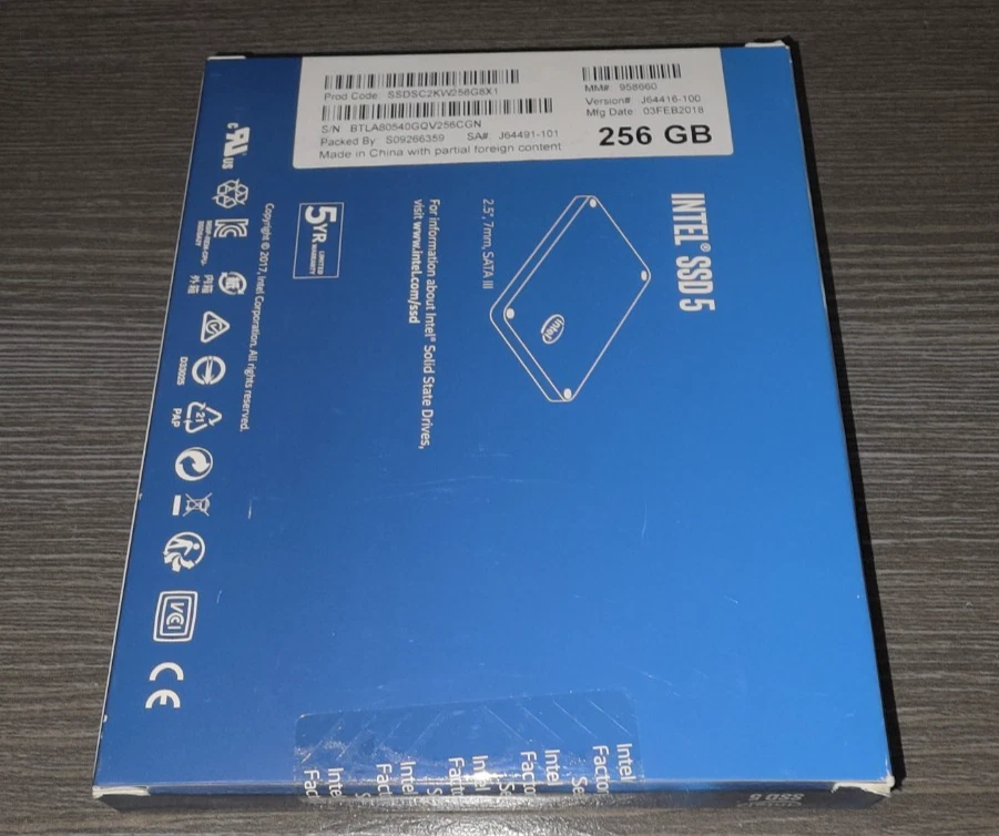 NEW Intel 545s 256GB M.2 Internal SSD SSDSC2KW256G8X1 BRAND NEW FACTORY SEALED - Image 4 of 4