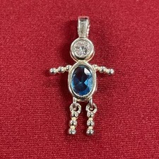 Sterling Silver 925 CZ Birthstone Charm December Baby Boy