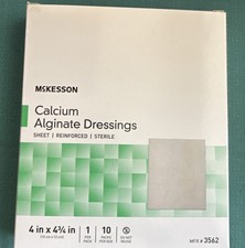 McKesson Calcium Alginate Dressing 4 X 4.75 Inch Rectangle Sterile Box of 10