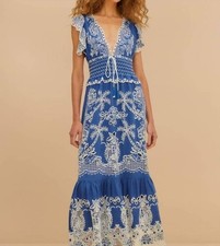 Farm Rio Romantic Richelieu Maxi Dress Size S