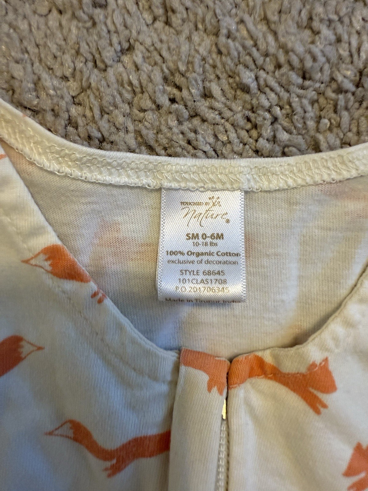 Baby Sleep Sack Organic Cotton Wearable Blanket Swaddle Unisex Small 0-6 Months