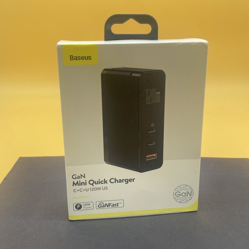 Baseus GaN Mini Quick Charger 120w C+ USB Black New,