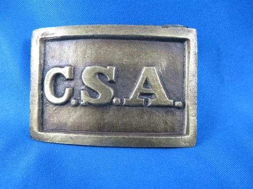 CIVIL WAR CONFEDERATE REBEL BELT BUCKLE BRASS PUPPY PAW MOUNTING HOOK REPRO CSA