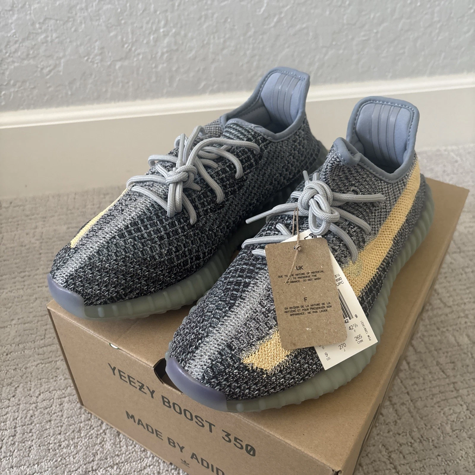 Adidas Yeezy Boost 350 V2 slip on uomo blu sneakers scarpe casual GY7657