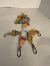 2 Disney Winnie The Pooh Keychain Keyring Tigger Piglet Eeyore Dangle