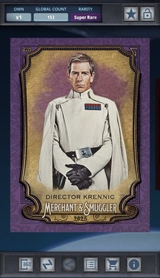 Star Wars Card Trader Merchant & Smuggler 25 - Purple 750cc - Director Krennic