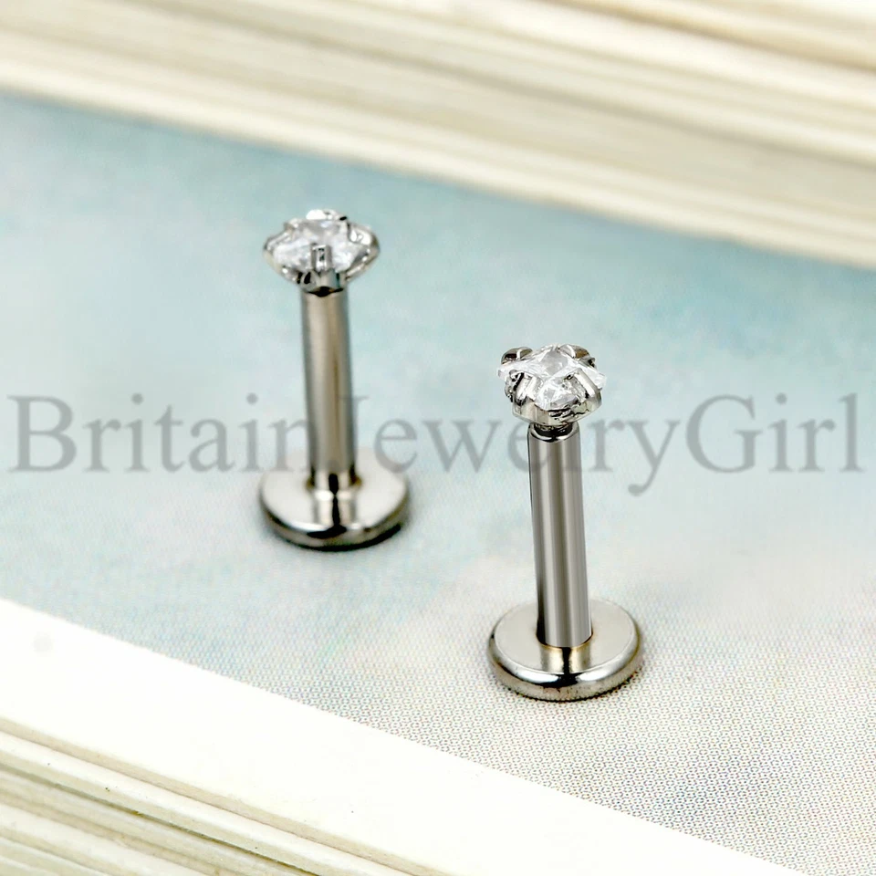 Anillo Labial Tragus Cuadrado 16G Circonita cúbica Monroe Oreja Cartílago Pendiente Punk Piercing Foto 4 de 4