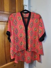 Grass Collection Women's Aztec Kimono One Hook Closure Made In USA Sz Small