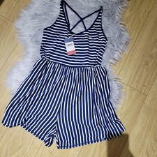 Image of Tommy Hilfiger Blue And White Summer Playsuit Size S Brand New