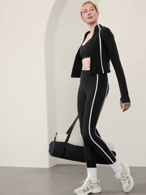 ATHLETA Ultra High Rise Elation 7/8 Tight LEGGING MEDIUM M BLACK &WHITE #891758