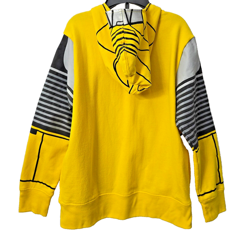 Transformers Bumblebee Hoodie Sweatshirt M 5 6 Face Mask Full Zip POCKETS Yellow - Picture 2 of 4