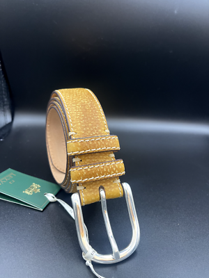 mens leather belt - tan grainy finish -made in Spain | eBay display picture 1