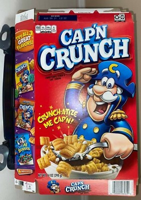 QUAKER OATS~CAP'N CRUNCH~CRUNCH-A-TIZE ME CAP'N -2019 CEREAL BOX