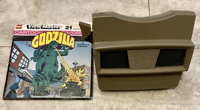 Vintage GAF Sawyers View Master Viewer 1970's Brown 21 Stereo Godzilla Pictures