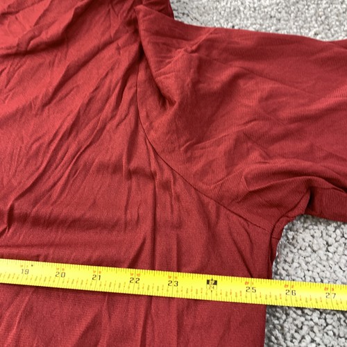 NWT Apostrophe Top Women's 24/26W Red Floral Print V-Neck 3/4 Sleeve Nylon - 第 7/8 張圖片