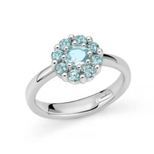 Anello Miluna Donna Argento 925 Topazio Azzurro Naturale Taglio Tondo _LID3850