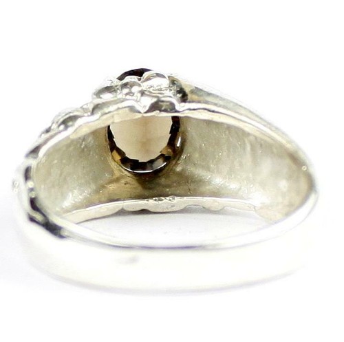 Anillo pepita de plata esterlina 925 para hombre, cuarzo ahumado, SR368 - Imagen 4 de 5