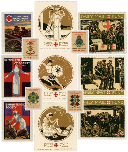 WAR FUND + RED CROSS CHARITY LABELS CINDERELLA etc..WW1 + WW2.. PRICED SINGLY - 第 2/54 張圖片