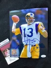 KURT WARNER SIGNED 8x10 PHOTO ST LOUIS RAMS FOOTBALL HOF JSA COA AUTOGRAPH