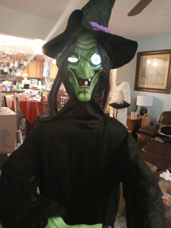 Gemmy Poseable Witch -2006-07 W/box - Works Perfectly Halloween Animatronic