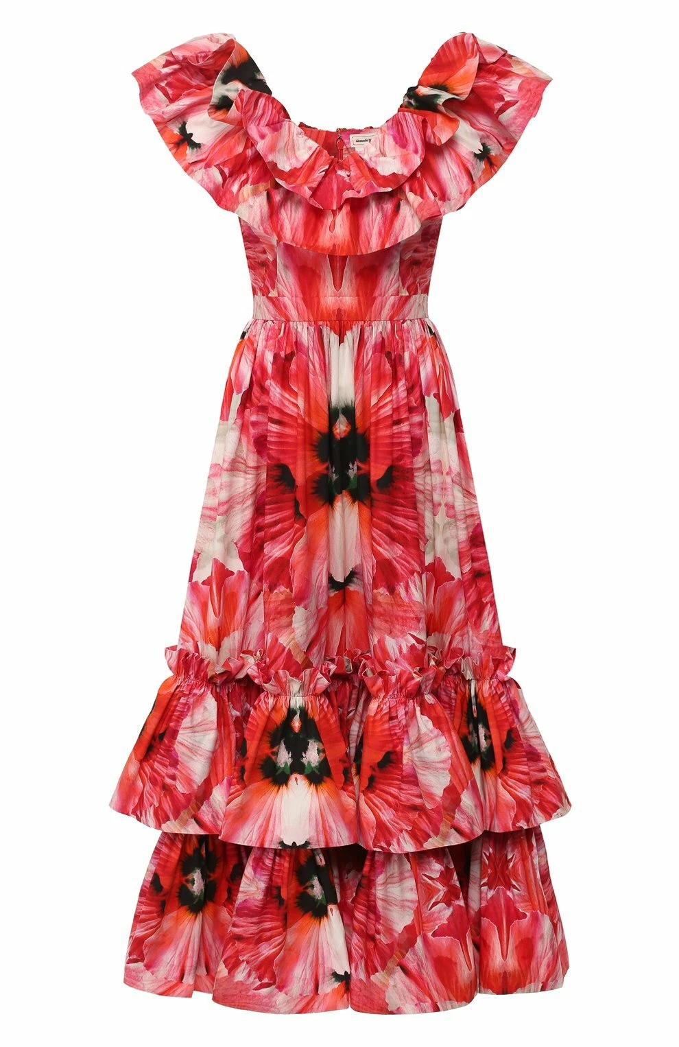 Alexander McQueen Abito Stampa Floreale Cotone Maxi Lungo 6UK XS 38IT Nuovo&Etichetta