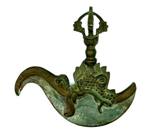 Tibetan Kartika Crescent Knife Vajrayana Buddhist Sky Burial Vajra Dorje 1930s - Afbeelding 1 van 8