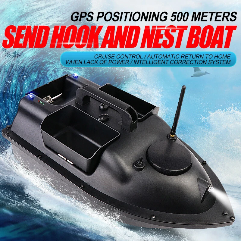 GPS Smart RC Bait Boat 500M Fishing Tool 4.4 lbs Loading Nesting Boat LCD  Screen