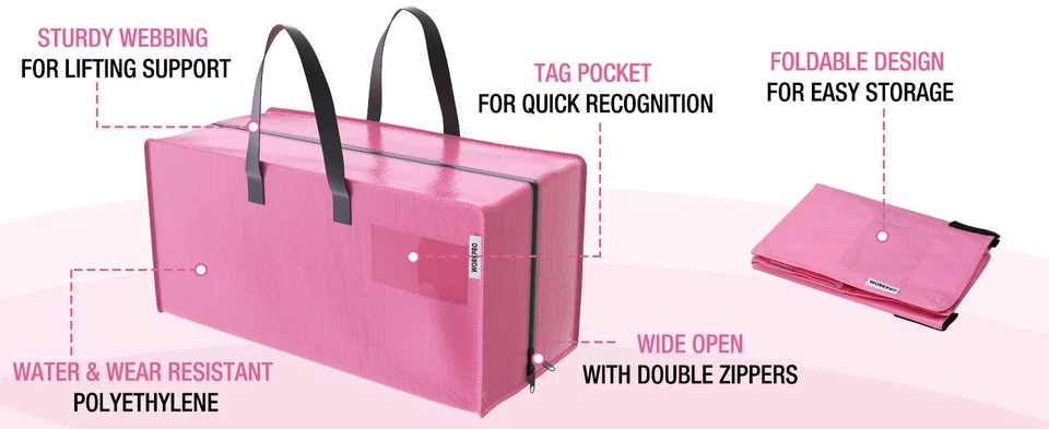 WORKPRO 6Pk Extra Large Moving Bags w/Zippers & Carrying Handles Backpack Straps - Image 2 of 4