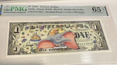 Disney $1 Dollar,  Dumbo, 2005, Series D, PCGS 65 EPQ