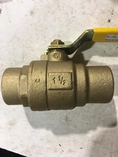 Milwaukee Valve BA-150 A 112 2-Piece Ball Valve With Handle, 1-1/2 in, BRONZE